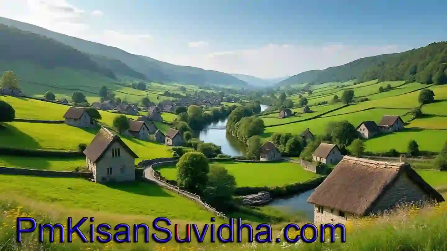 Hidden village of Maharashtra surrounded by hills and river.